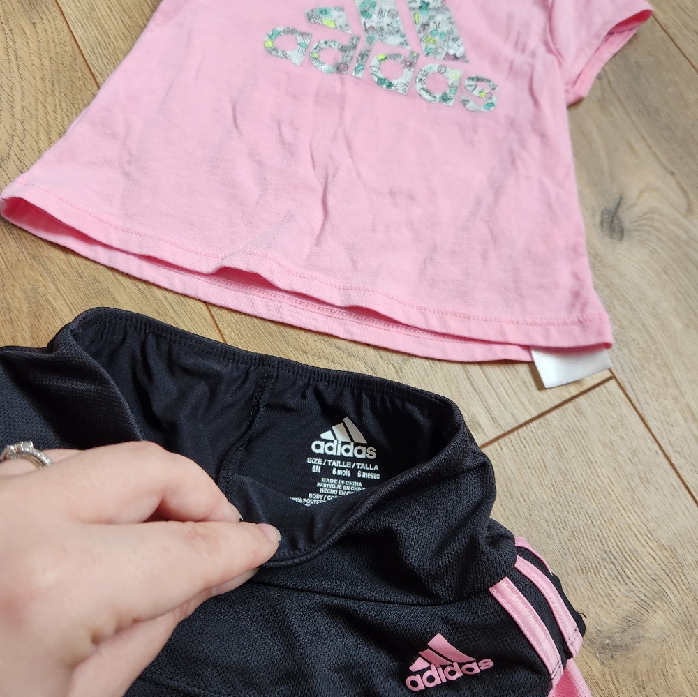 Adidas Kids Pink and Black Skort Set - Picture 3 of 3